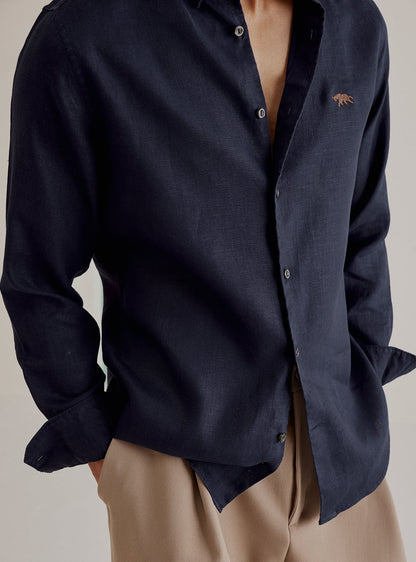 Deep Sea Linen Shirt