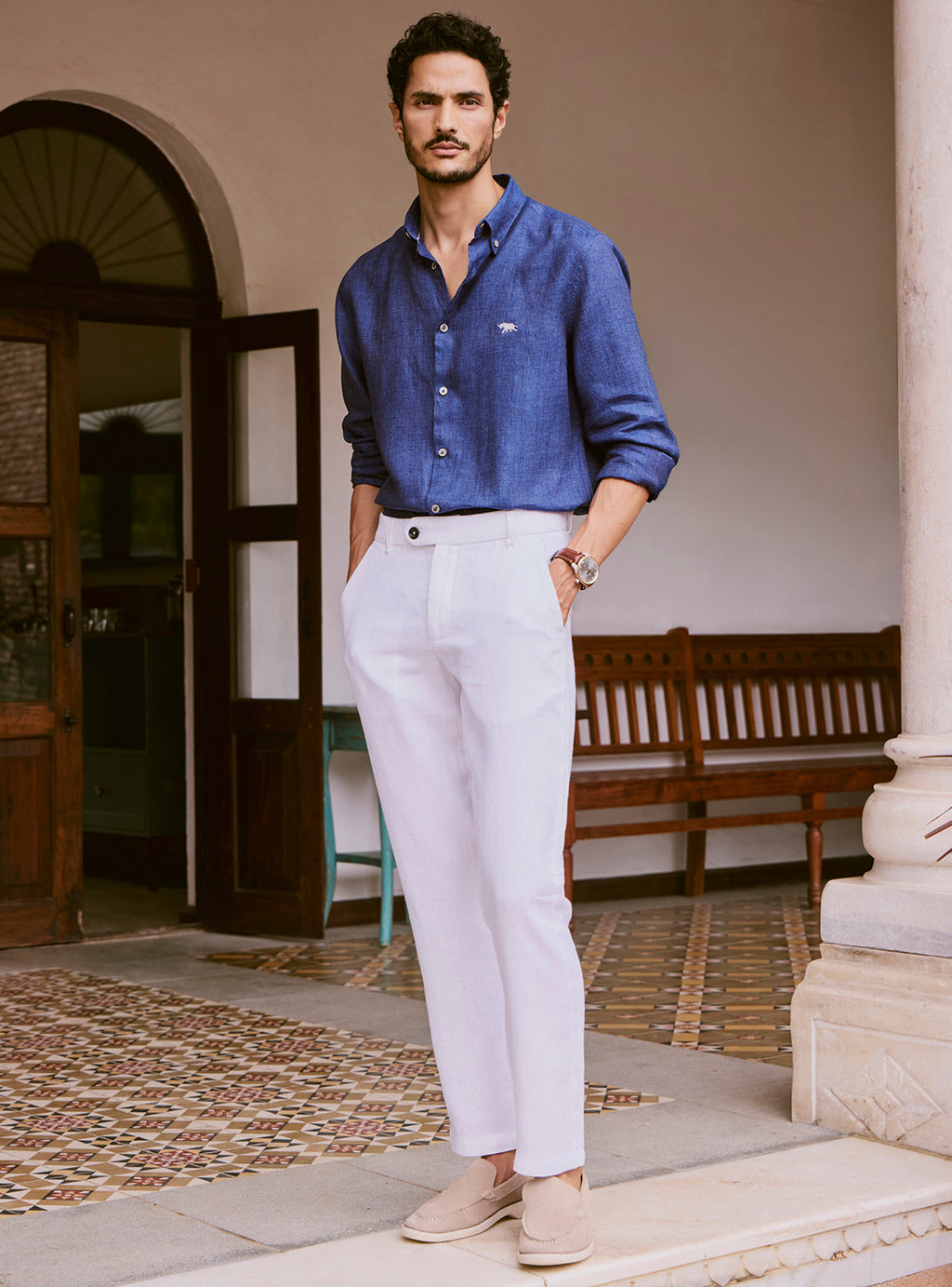 Liberty Navy Linen Shirt