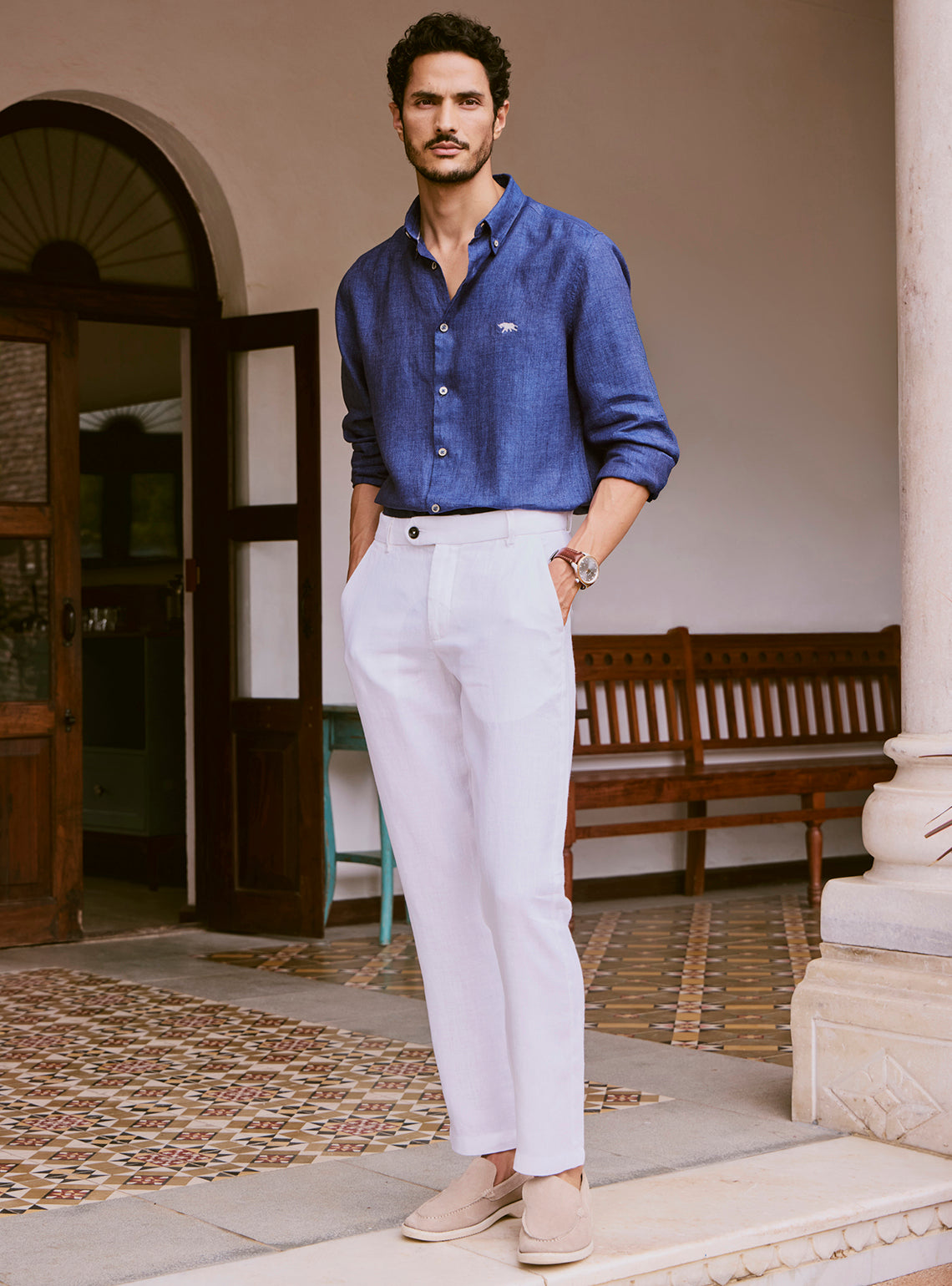 Liberty Navy Linen Shirt
