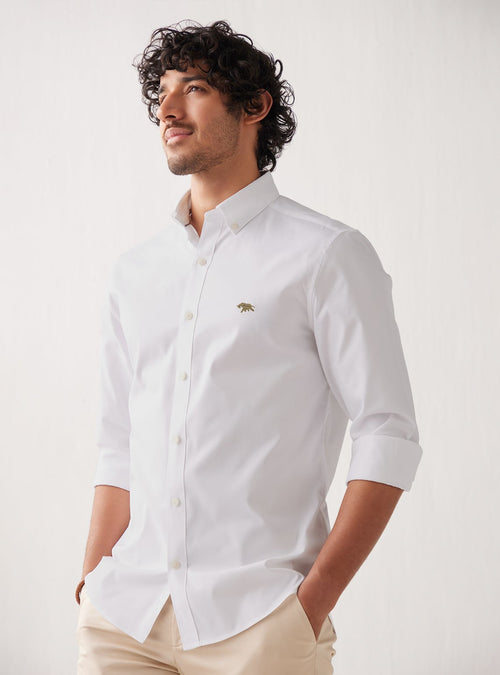 Essential White Olive Mark Shirt