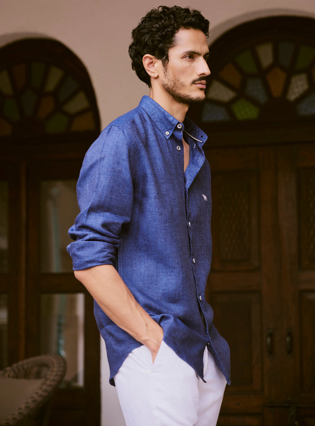 Liberty Navy Linen Shirt