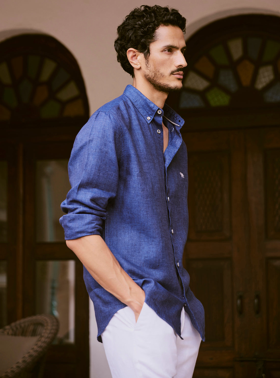 Liberty Navy Linen Shirt
