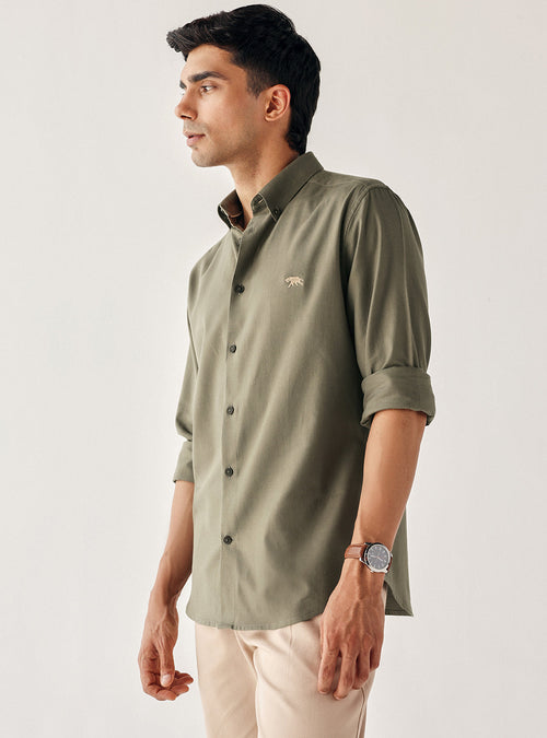 Brook Olive Cotton Shirt